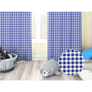 ubrus Dětský bavlněný závěs Sandra SA-057 Modro-bílé kostičky 140x140 cm