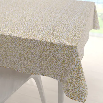 ubrus Saténový čtvercový ubrus LUP-503 Zlatý zámecký vzor na krémově bílém 40x40 cm