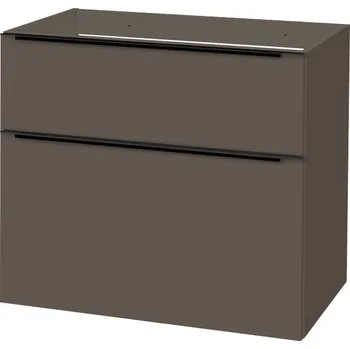 Koupelnový nábytek Mereo Mailo, koupelnová skříňka 81cm, šedá láva, černé madlo