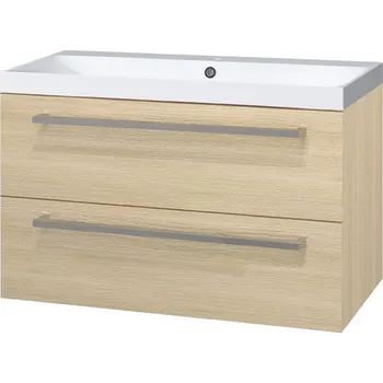 Koupelnový nábytek Mereo Bino koupelnová skříňka s umyvadlem z litého mramoru 101 cm, dub Sand Barbera