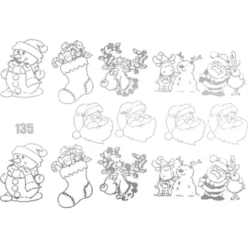 Umělé nehty NehtyShop Stříbrné vánoční vodolepky - Santa Claus