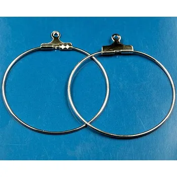 Materiál na výrobu šperku CZ Náušnicové kreole kruh 30mm stříbro