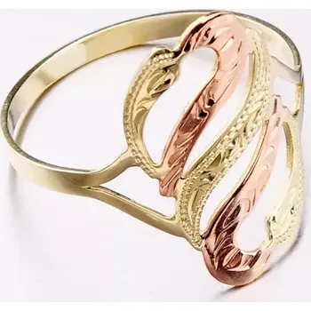 Šperk Dámský prsten zlato mix 585 51P-562 velikost 56