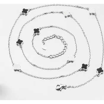 Náhrdelník Dámský náhrdelník stříbro 925 čtyřlístky PKL-5019 délka 65 cm