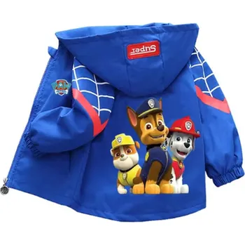 Dívčí bunda Jarní/podzimní bunda (větrovka) pro kluky - Tlapková patrola (Chase, Rubble, Marshall) Barva: modrá, Velikost: 120/6 let