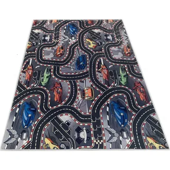 Koberec Chemex Dětský koberec - SILNICE A AUTA CARS - šedý 80x150 cm