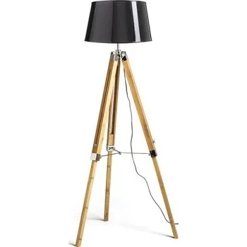 Stojací lampa RED - DESIGN RENDL ALVIS/RIDICK stojanová lesklá černá zlatá fólie/bambus 230V E27 11W - RED - DESIGN RENDL RED R14046