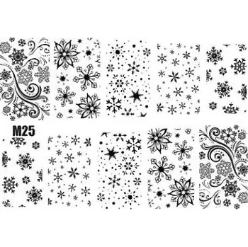 Umělé nehty NehtyShop Černé vánoční vodolepky na nehty