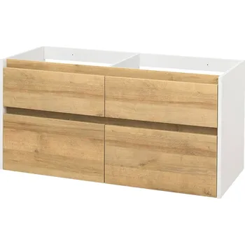 Koupelnový nábytek Mereo Opto, koupelnová skříňka 121 cm, bílá/dub Riviera