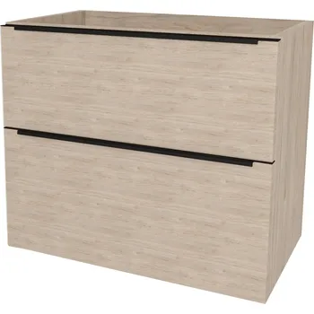 Koupelnový nábytek Mereo Mailo, koupelnová skříňka 81 cm, černé madlo, Multidecor, Light Rock Hickory