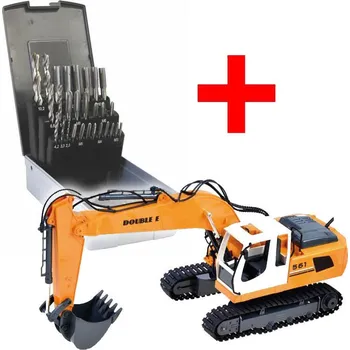 Vrták NÁSTROJE CZ Sada vrtáků CZ002 a závitníků ČSN223010 M3-M12, 28dílů + Double E Bagr s kovovými prvky 17 kanálovou vysílačkou - SET-SV338RCZ002HSS-28P-E1