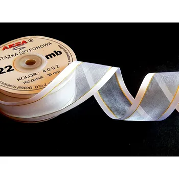 Stuha Stuha šifonová ozdobná s luxurem, WOA4002, šíře 25 mm/ návin 22 m