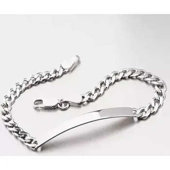 Náramek Pánský náramek stříbro 925 destičkou CHRS-08-120-IDN délka 18 cm