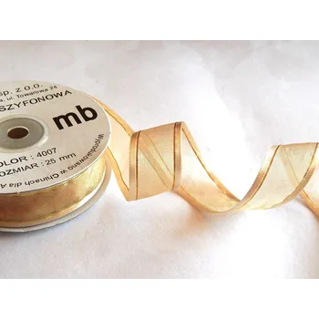 Stuha Stuha šifonová ozdobná s luxurem, WOA4007, šíře 25 mm/ návin 22 m