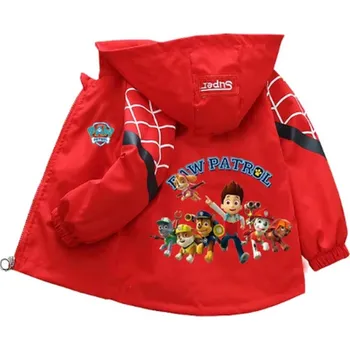 Jarní/podzimní bunda (větrovka) pro kluky - Tlapková patrola (nápis Paw Patrol) Barva: Červená, Velikost: 130/8 let