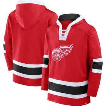 Pánská mikina Fanatics Pánská mikina Detroit Red Wings NHL Mens Laced Hockey Hoodie Velikost: 2XL