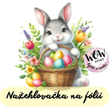 Nažehlovačky na fólii Nažehlovačka na fólii, VELIKONOČNÍ KRÁLÍK 2, 6,8x6,7 cm /ks