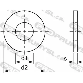 podložka Podložka plochá DIN 125A M6 ocel bez PÚ 200HV (6,4x12x1,6)
