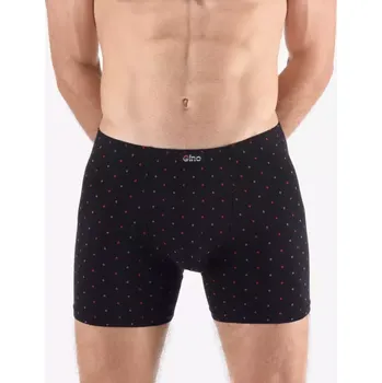 Pánské oblečení GINA pánské boxerky delší nohavička, šité, s potiskem 74173P černá martini 62/64