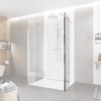 Mereo Boční díl pro WALK IN, Novea, 35 x 200 cm, chrom ALU, sklo Čiré