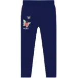 DÍVČÍ ZATEPLENÉ LEGÍNY S MOTÝLEM WL0934 VELIKOSTI 134-164 Velikost: 164, Barva: Tmavě modrá