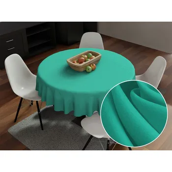 ubrus Dekorační kulatý ubrus Rongo RG-091 Tyrkysově zelený Ø 100 cm