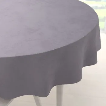 ubrus Sametový kulatý ubrus Velvet Premium SVP-013 Šedý Ø 100 cm