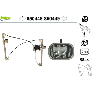 Stahovačka okna Zvedací zařízení oken VALEO 850448