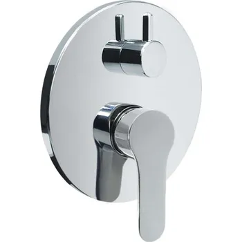 Vodovodní baterie Mereo Sprchová podomítková baterie s trojcestným přepínačem, Zuna Mbox, kulatý kryt, chrom