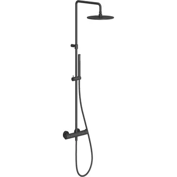 Vodovodní baterie Ravak Sprchový sloup Espirit ES 091.20BLM Sprchový sloup s termostatickou baterií, posuvný, se sprchovým setem, Black Matt X070496 + voucher# Dodatečná sleva 5% kód: KOUPELNA