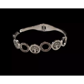 Náramek Ocelový náramek strom života (Náramek chirurgická ocel SW krystaly)