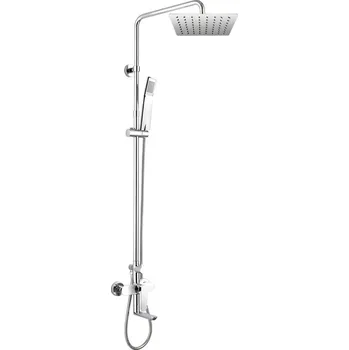 Sprchový set Mereo Mada vanová baterie s talířovou hranatou slim sprchou, nerez