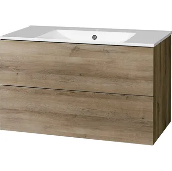 Koupelnový nábytek Mereo Aira koupelnová skříňka s keramickým umyvadlem 101 cm, dub Halifax