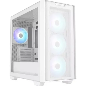 PC skříň ASUS case A21 PLUS, Mini Tower, průhledná bočnice, 4x 120mm ARGB Fan, bílá 90DC00H3-B19010