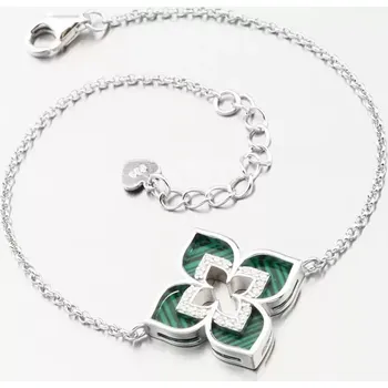 Oblečení a móda Dámský náramek stříbro 925 květinou a se zirkony PKL-4027 délka 18 cm