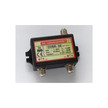 Anténní zesilovač IVO DVBR-04X aktivní rozbočovač 2x výstup"F" 24dB zisk
