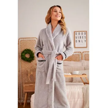 Dámský župan Šedý luxusní hebký dámský župan SOFT Velikost: L