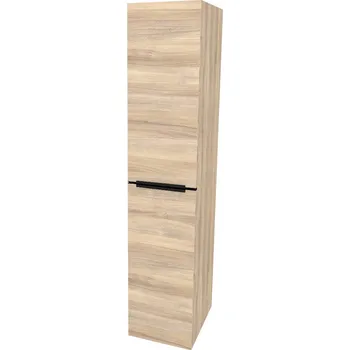 Koupelnový nábytek Mereo Mailo, koupelnová skříňka vysoká 170 cm, černé madlo, Multidecor, Blonde Liberty Elm