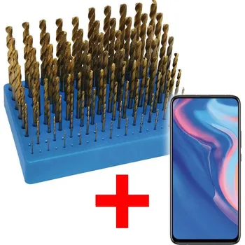 Vrták NÁSTROJE CZ Sada vrtáků 91-dílná 1,00-10,00x0,1mm DIN 338RNHSSTiN Lesklá, stojánek plastový + HUAWEI P SMART (2019) Mobilní telefon 6,21" IPS 2340 × 1080, procesor HiSilic - SET-SV338RNHSSTIN-91P-E1
