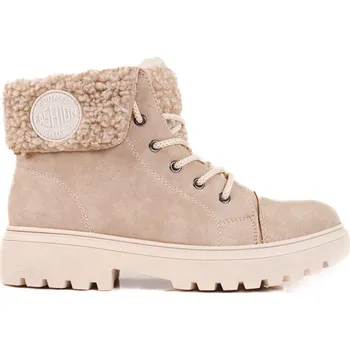 Dámská treková obuv Dámské béžové traperky s kožíškem GD-TL41BE Velikost: 39