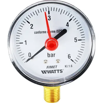 Vodovodní baterie Klum Tlakoměr 63 mm, 0 - 6bar, spodní vývod 1/4"