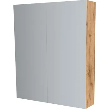 Zrcadlo Mereo Koupelnová skříňka zrcadlová 60 cm, galerka, 2 x dvířka, Multidecor, Dub Wotan