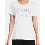 Dámské bílé triko Karl Lagerfeld - Velikost XL, Barva Bílá 56087 l2wha004