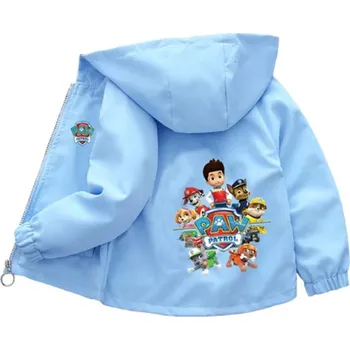 Dívčí bunda Jarní/podzimní bunda (větrovka) pro holky - Tlapková patrola (nápis Paw Patrol ve znaku) Barva: modrá, Velikost: 130/8 let