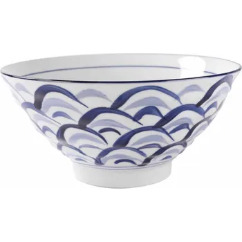 Golden Turtle Japonská keramická miska Modré vlnky 17,9 cm