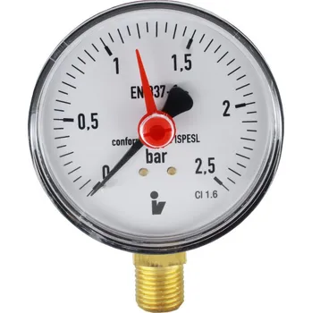 Vodovodní baterie Klum Tlakoměr 63 mm, 0 - 2,5bar, spodní vývod 1/4"