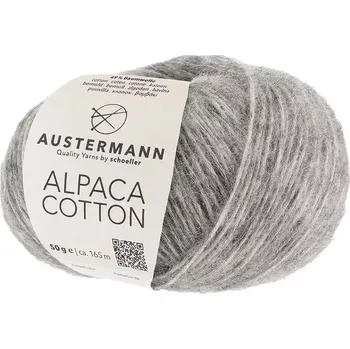 Příze Austermann Alpaca Cotton 3 Světle šedá (Přírodní příze Alpaca Cotton 3 Silber)