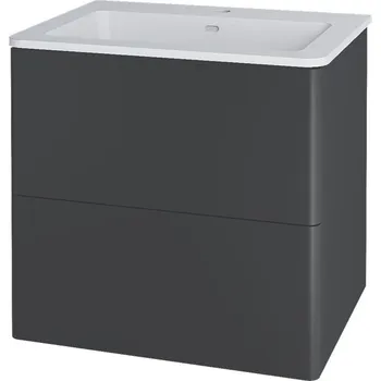 Koupelnový nábytek Mereo Siena, koupelnová skříňka s umyvadlem z litého mramoru 61 cm, antracit mat