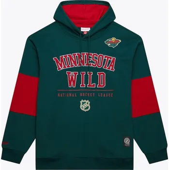 Pánská mikina Mitchell & Ness Pánská mikina Minnesota Wild NHL Retro Fleece Hoodie Current Logo Velikost: S