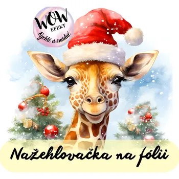Nažehlovačky na fólii Nažehlovačka na fólii, HLAVA ŽIRAFY VÁNOČNÍ, 11,8x13,6 cm /ks